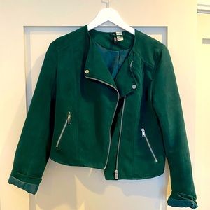 Faux suede green jacket H&M